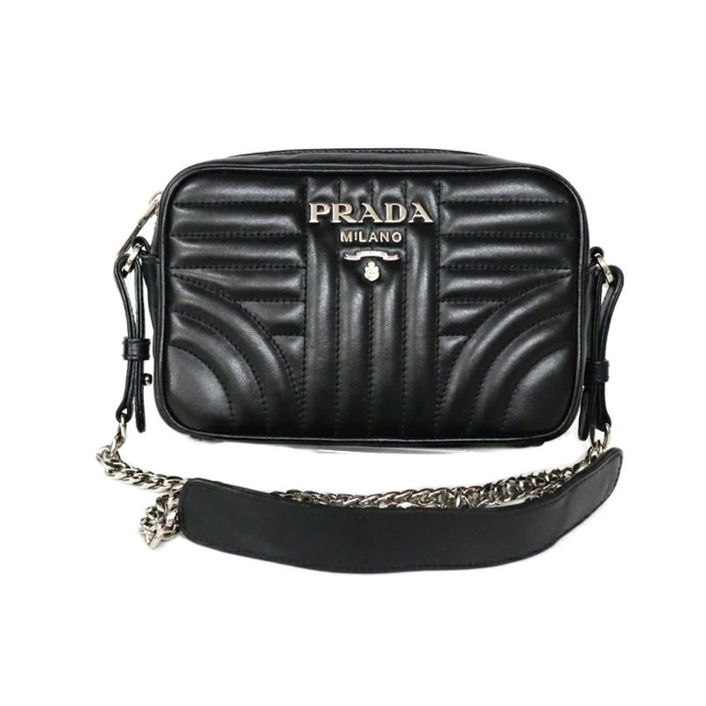 Prada Shoulder Bag Leather Black - Picture 1 of 10